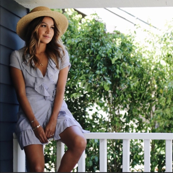 Sincerely jules dolly stripe ruffle wrap dress - Picture 2 of 3